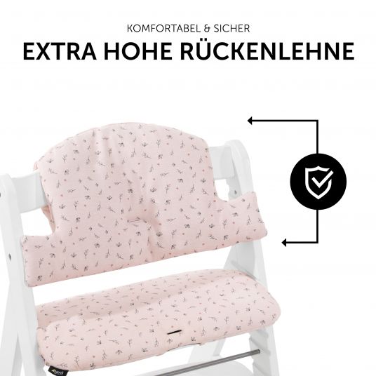 Hauck Sitzkissen / Hochstuhlauflage für Alpha Hochstuhl - Highchair Pad Select - Jersey Flowers Rose