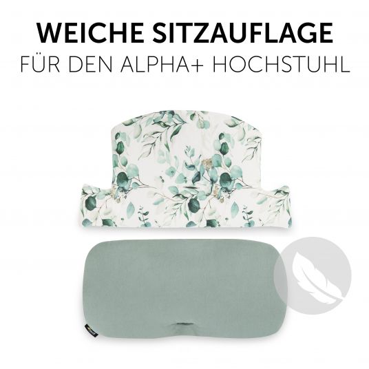 Hauck Sitzkissen / Hochstuhlauflage für Alpha Hochstuhl - Highchair Pad Select - Jersey Leaves Mint