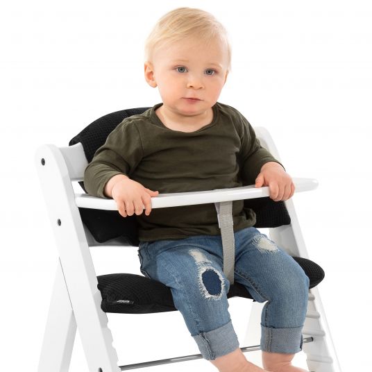 Hauck Seat Pad / Highchair Pad for Alpha Highchair - Highchair Pad Select - Waffle Pique Black