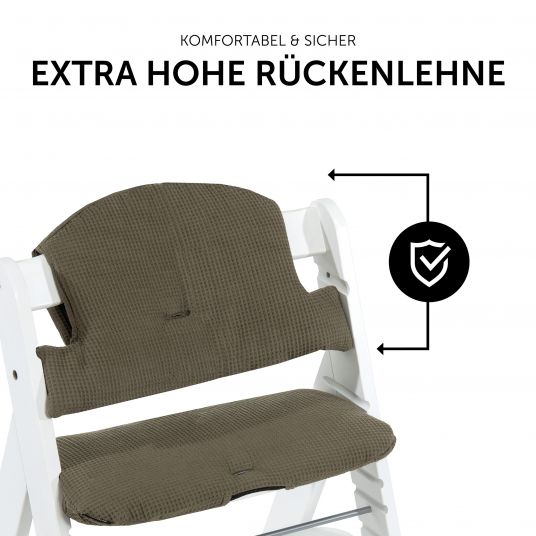 Hauck Seat Pad / Highchair Pad for Alpha Highchair - Highchair Pad Select - Waffle Pique Olive