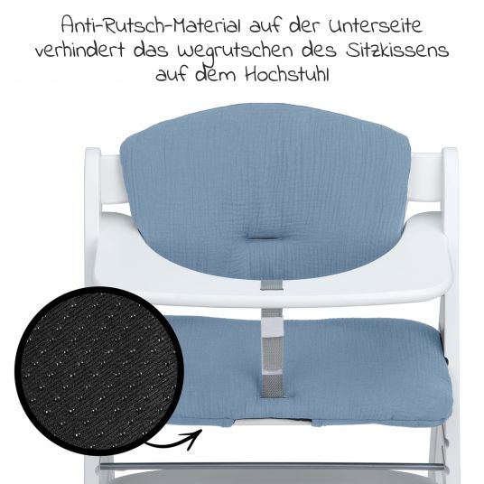 Hauck Seat Cushion / Highchair Pad for Alpha Plus Highchair - Dusty Blue