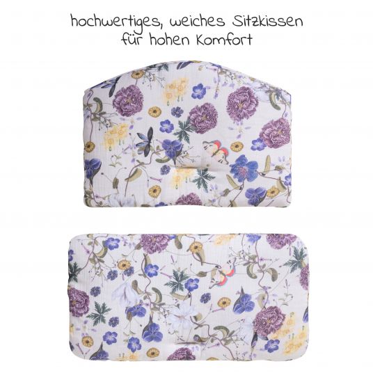 Hauck Sitzkissen / Hochstuhlauflage Highchair Pad für Alpha Plus Hochstuhl - Floral Beige
