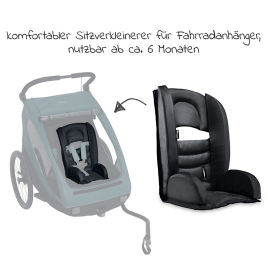 Hauck Sitzpolster für Dryk Duo Fahrradanhänger - Bike Trailer Comfort Seat - Black