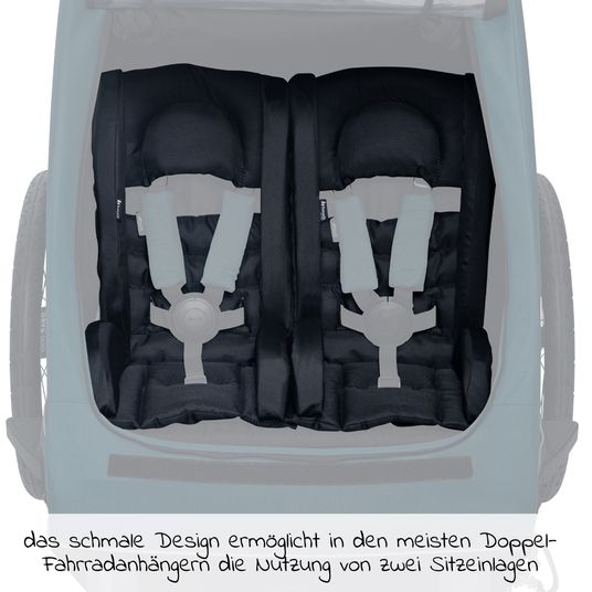 Hauck Seat cushion for Dryk Duo bike trailer - Bike Trailer Comfort Seat - Black