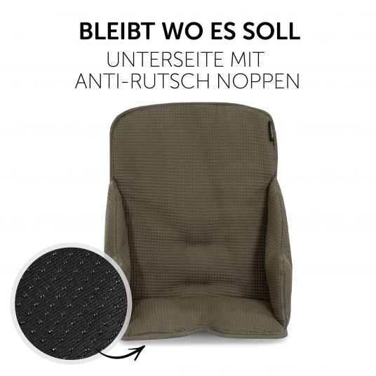Hauck Sitzverkleinerer / Sitzkissen für Alpha Hochstuhl - Cosy Select - Waffle Pique Olive