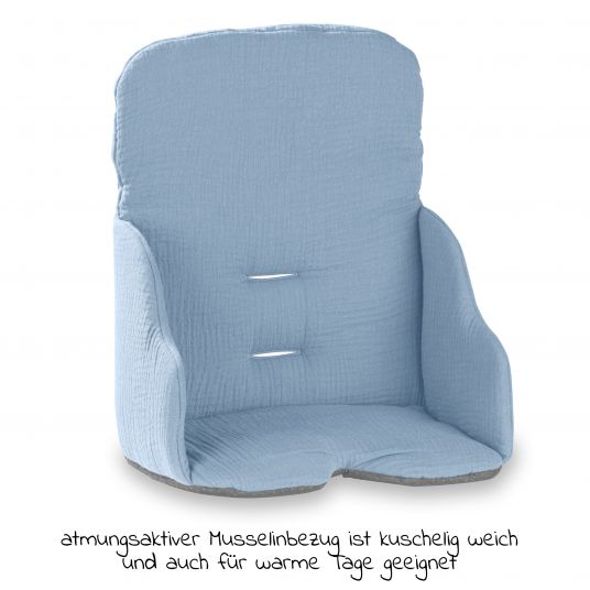 Hauck Sitzverkleinerer / Sitzkissen Highchair Baby Pad für Alpha Plus Hochstuhl - Dusty Blue