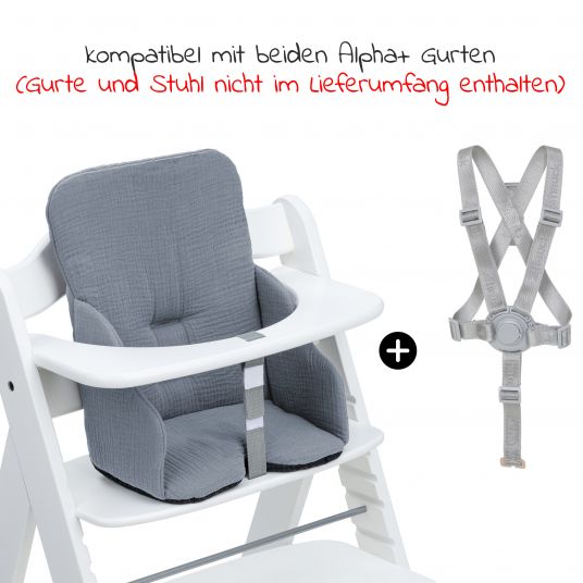 Hauck Sitzverkleinerer / Sitzkissen Highchair Baby Pad für Alpha Plus Hochstuhl - Stone