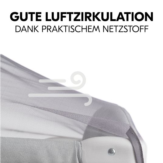 Hauck Sun protection, darkening & mosquito net for travel beds - 3in1 Travel Bed Canopy - Grey