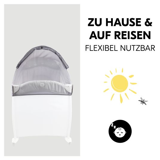 Hauck Sonnenschutz, Abdunklung & Moskitonetz für Reisebetten - 3in1 Travel Bed Canopy - Grey
