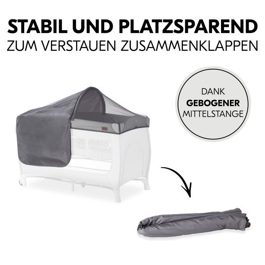 Hauck Sonnenschutz, Abdunklung & Moskitonetz für Reisebetten - 3in1 Travel Bed Canopy - Grey