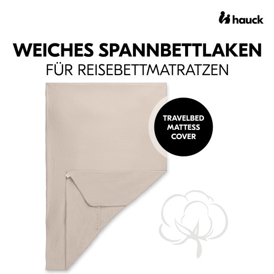 Hauck Spannbettlaken für Reisebetten & Matratzen mit 60 x 120 cm - Beige