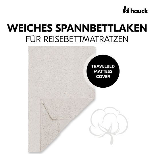 Hauck Spannbettlaken für Reisebetten & Matratzen mit 60 x 120 cm - Beige Dots