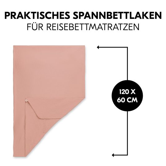Hauck Spannbettlaken für Reisebetten & Matratzen mit 60 x 120 cm - Cork