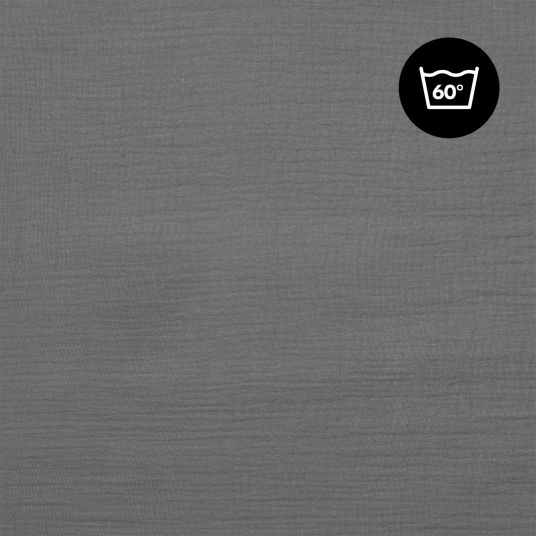 Hauck Spannbettlaken für Reisebetten & Matratzen mit 60 x 120 cm - Dark Grey