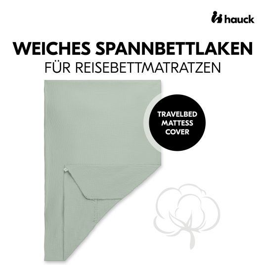 Hauck Spannbettlaken für Reisebetten & Matratzen mit 60 x 120 cm - Sage