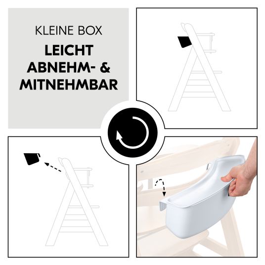Hauck Scatole portaoggetti per il seggiolone Alpha - set di 2 (scatola grande e piccola) - Bianco / Weiß