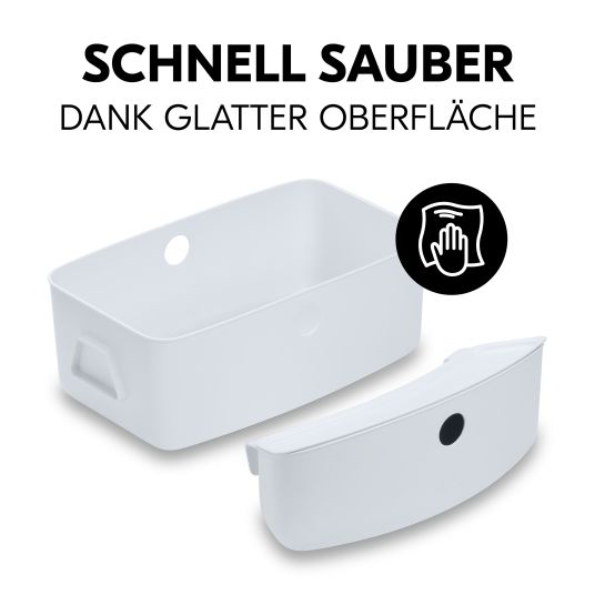 Hauck Stauboxen für Hochstuhl Alpha - 2er Set (große und kleine Box) - Weiß / White