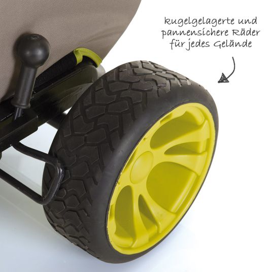 Hauck Toys for Kids Bollerwagen Eco Mobil - faltbar mit Dach, Transportwagen & Handwagen für 2 Kinder inkl. Spielplatzdecke 2in1 - Forest Green