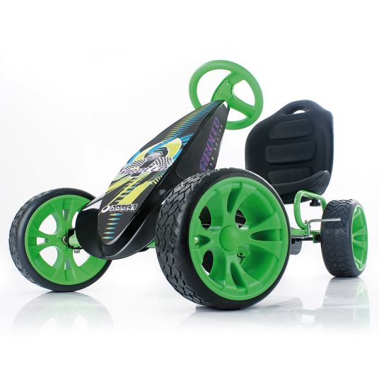 Hauck Toys for Kids Go-kart Sirocco - with freewheel, adjustable bucket seat, ball bearing wheels with EVA tyres - Green