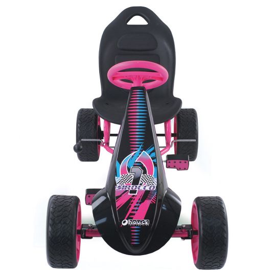 Hauck Toys for Kids Go-kart Sirocco - con ruota libera, sedile regolabile, ruote con cuscinetti a sfera e pneumatici EVA - Rosa