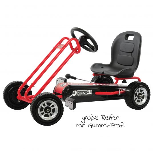 Hauck Toys for Kids Go-kart & pedal car Blizzard with adjustable bucket seat (4-8 years) - Red