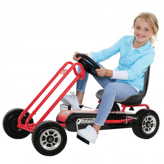 Hauck Toys for Kids Go-kart e auto a pedali Blizzard con sedile regolabile (4-8 anni) - Rosso