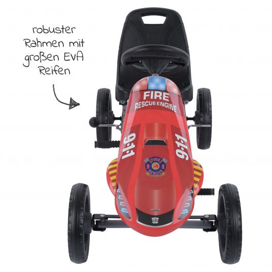 Hauck Toys for Kids Go-kart & pedal car Speedster Fireworkers with adjustable bucket seat (4-8 years)