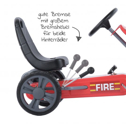Hauck Toys for Kids Gokart & Tretauto Speedster Fireworkers mit verstellbarem Schalensitz (4-8 Jahre)