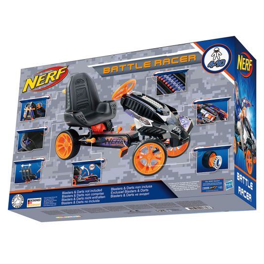 Hauck Toys for Kids Nerf Battle Racer - Gokart / Tretauto mit Nerf Blaster Haltekonsolen