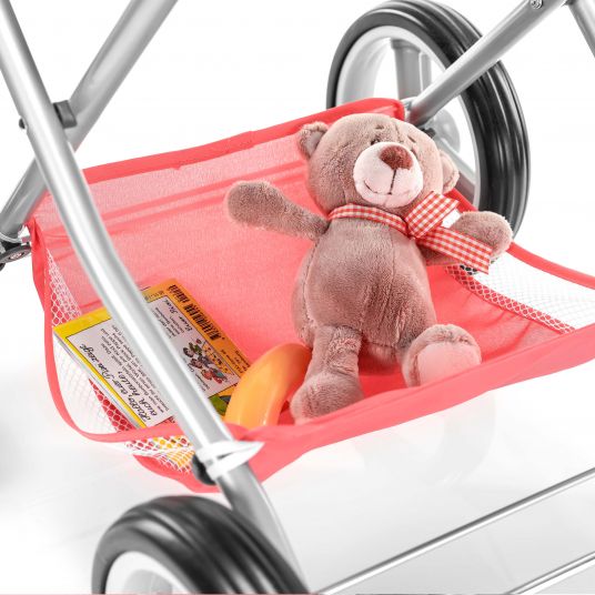 Hauck Toys for Kids Carrozzina per bambole Angie Play'n Go - borsa fasciatoio inclusa - Rosso / Grigio Melange