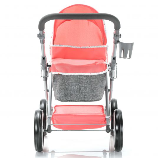 Hauck Toys for Kids Doll's pram Angie Play'n Go - incl. diaper bag - Red / Melange Grey