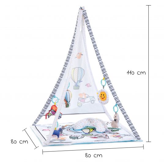 Hauck Toys for Kids Play tent with play arch 1st Tent - Balloon Ride White
