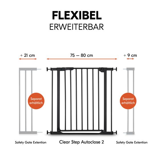 Hauck Türschutzgitter Clear Step Autoclose 2 - Black