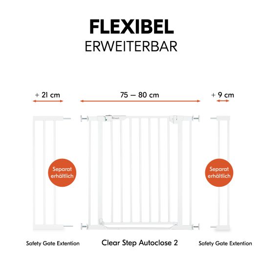 Hauck Cancello di sicurezza Clear Step Autoclose a 2 ante - Bianco