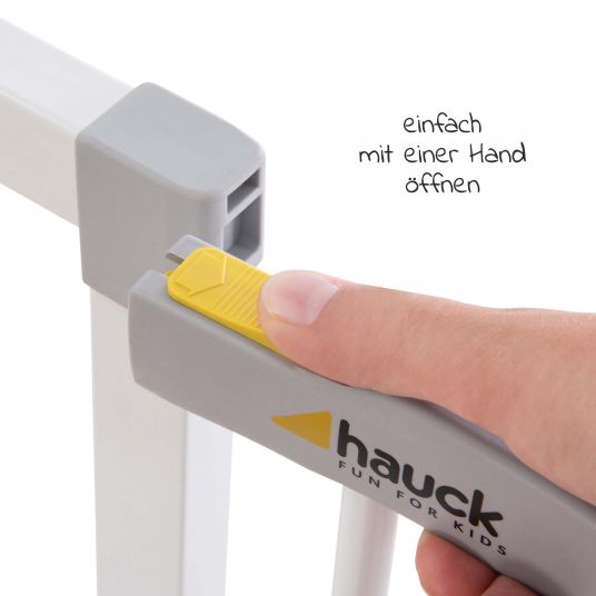 Hauck Türschutzgitter Clear Step Gate (75-80 cm) ohne Bohren und niedriger Türschwelle - White