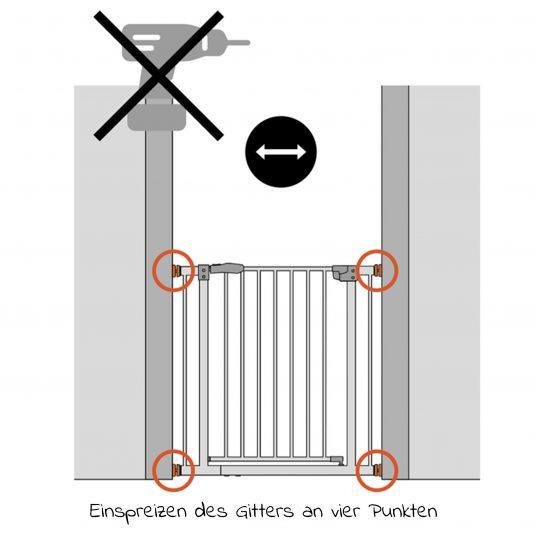 Hauck Door guard incl. extension Clear Step Autoclose 2 Set + 21 cm - Dark Grey