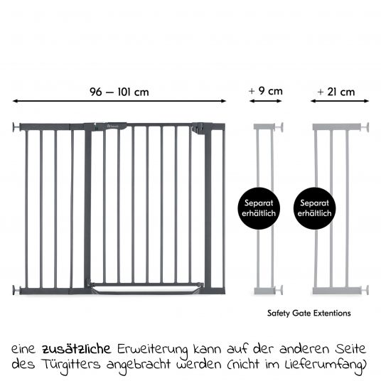 Hauck Door guard incl. extension Clear Step Autoclose 2 Set + 21 cm - Dark Grey