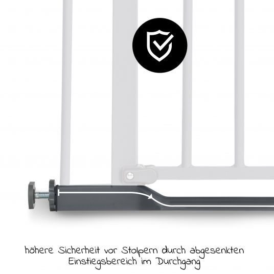 Hauck Türschutzgitter inkl. Verlängerung Clear Step Autoclose 2 Set + 21 cm - Dark Grey