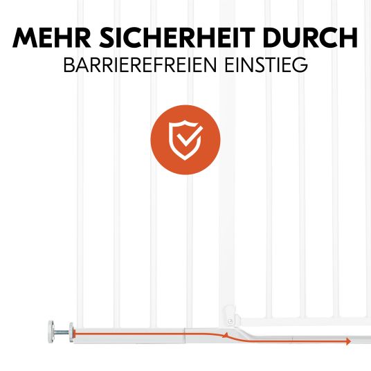 Hauck Türschutzgitter inkl. Verlängerung Clear Step Autoclose 2 Set + 21 cm - White