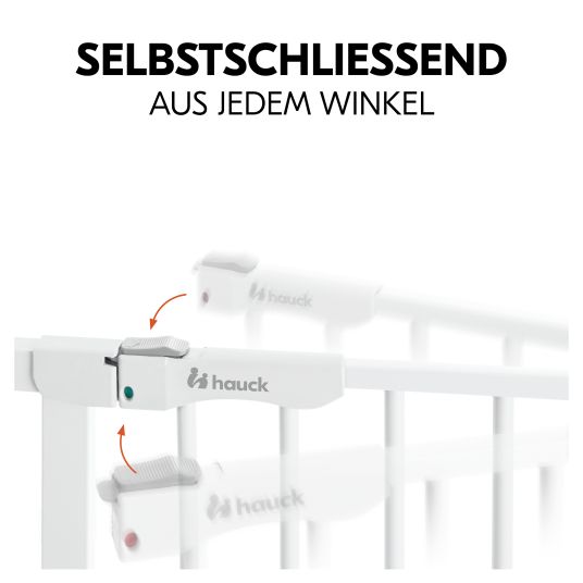 Hauck Türschutzgitter inkl. Verlängerung Clear Step Autoclose 2 Set + 21 cm - White