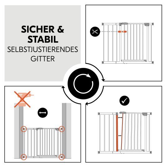 Hauck Door safety gate incl. extension Clear Step Autoclose 2 Set + 21 cm - White