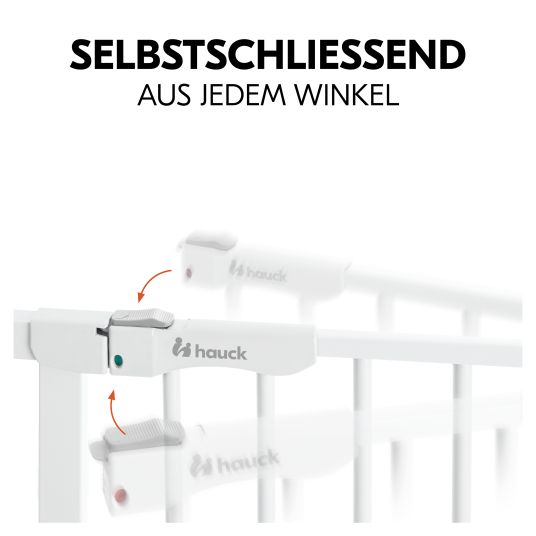 Hauck Türschutzgitter inkl. Verlängerung Clear Step Autoclose 2 Set + 9 cm - White