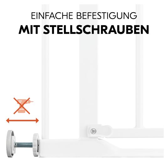 Hauck Türschutzgitter inkl. Verlängerung Clear Step Autoclose 2 Set + 9 cm - White