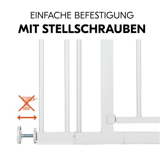 Hauck Türschutzgitter inkl. Verlängerung Open N Stop 2 (75-80 cm) inkl. 9 cm Verlängerung - White - White