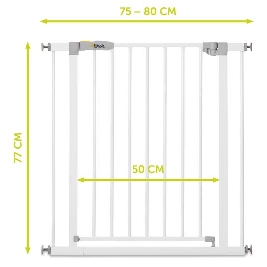 Hauck Türschutzgitter Stop N Safe 2 (75 bis 80 cm) ohne Bohren - White