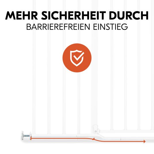 Hauck Cancelletto di sicurezza per porta / cancelletto per scale Clear Step 2 (75-80 cm) con estensione di 21 cm - Bianco