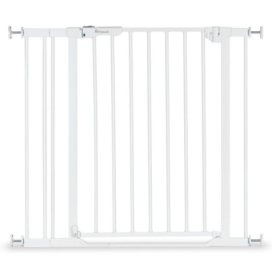 Hauck Door safety gate / stair gate Clear Step 2 (75-80 cm) incl. 9 cm extension - White