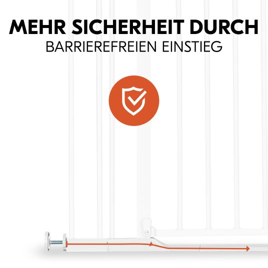 Hauck Cancelletto di sicurezza per porta / cancelletto per scale Clear Step 2 (75-80 cm) con estensione di 9 cm - Bianco