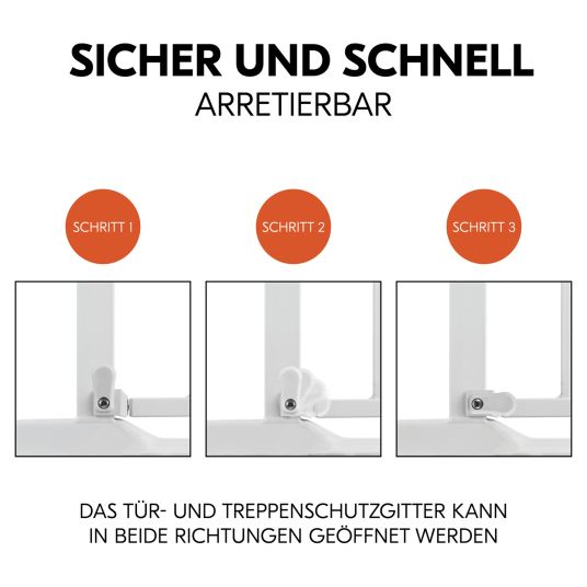 Hauck Türschutzgitter / Treppenschutzgitter Clear Step 2 (75-80 cm) - White