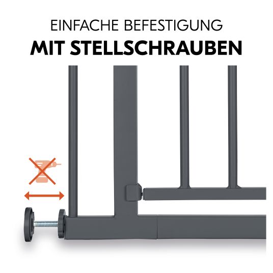 Hauck Türschutzgitter / Treppenschutzgitter Open N Stop 2 (75-80 cm) - Dark Grey